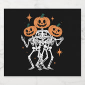 Pumpkin Skeleton Halloween Pumpkin Spooky Jahresze Bierflaschenetikett (Einzelnes Label)