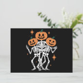 Pumpkin Skeleton Halloween Pumpkin Spooky Jahresze Einladung (Stehend Vorderseite)