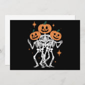 Pumpkin Skeleton Halloween Pumpkin Spooky Jahresze Einladung (Vorne/Hinten)