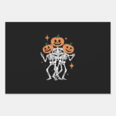 Pumpkin Skeleton Halloween Pumpkin Spooky Jahresze Geschenkpapier Set (Vorderseite)