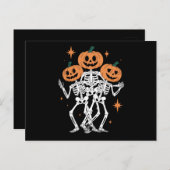 Pumpkin Skeleton Halloween Pumpkin Spooky Jahresze Postkarte (Vorne/Hinten)