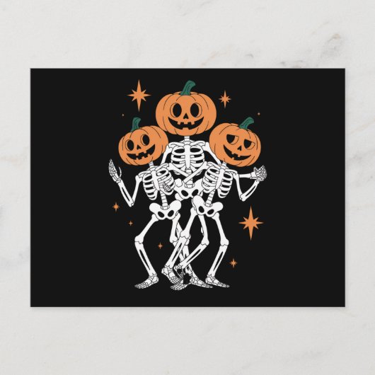 Pumpkin Skeleton Halloween Pumpkin Spooky Jahresze Postkarte (Vorderseite)