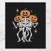 Pumpkin Skeleton Halloween Pumpkin Spooky Jahresze Weinetikett (Einzelnes Label)