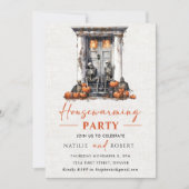 Pumpkin Skeleton Housewärming Party Einladung (Vorderseite)