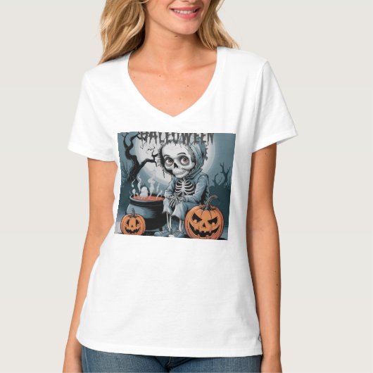 Pumpkin Skeleton Party T-Shirt (Vorderseite)