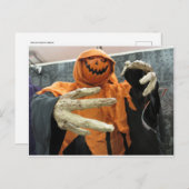 Pumpkin Skeleton Postkarte (Vorne/Hinten)