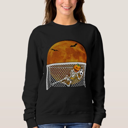 Pumpkin Skeleton Soccer Goal Keeper Halloween Goal Sweatshirt (Vorderseite)