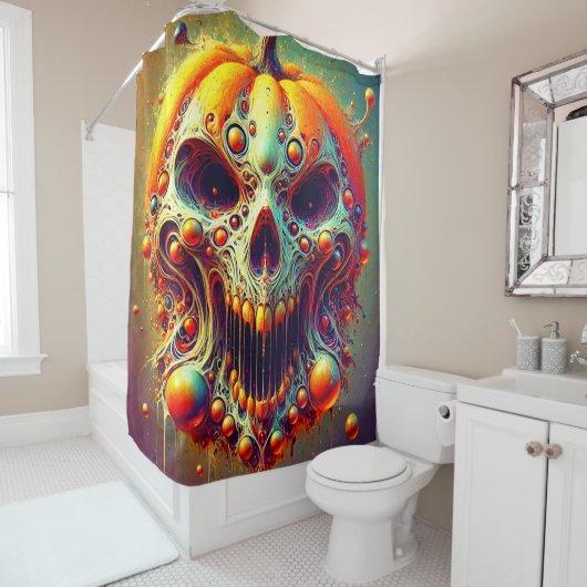 Pumpkin Skull Duschvorhang (Beispiel)