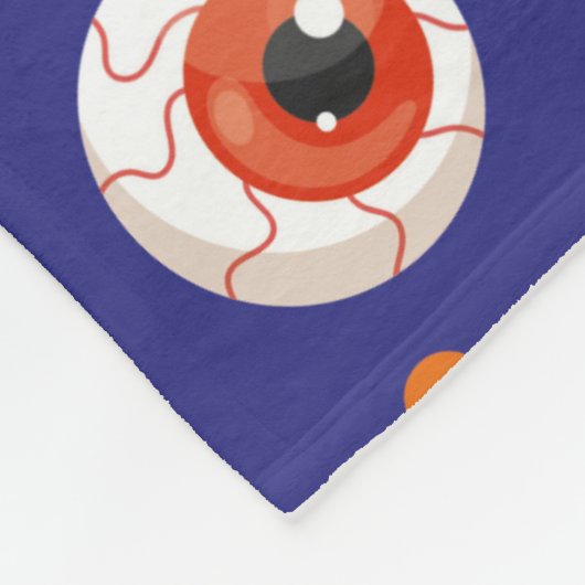 Pumpkin Skull Eyeball Blue Fleece Blanket (Ecke)