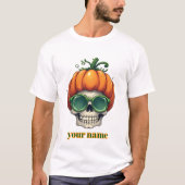 Pumpkin Skull Halloween T-Shirt (Vorderseite)