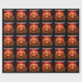 PUMPKIN SKULLS SKELETON HALLOWEEN GESCHENKPAPIER (Flach)