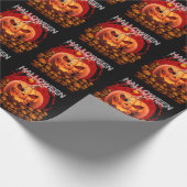 PUMPKIN SKULLS SKELETON HALLOWEEN GESCHENKPAPIER (Ecke)