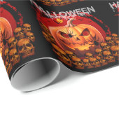 PUMPKIN SKULLS SKELETON HALLOWEEN GESCHENKPAPIER (Rolleneckpunkt)
