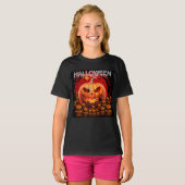 PUMPKIN SKULLS SKELETON HALLOWEEN T-Shirt (Vorne ganz)
