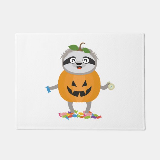Pumpkin Sloth Halloween Kostümgeschenk Fußmatte (Vorderseite)