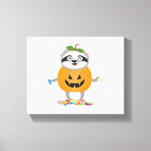 Pumpkin Sloth Halloween Kostümgeschenk Leinwanddruck