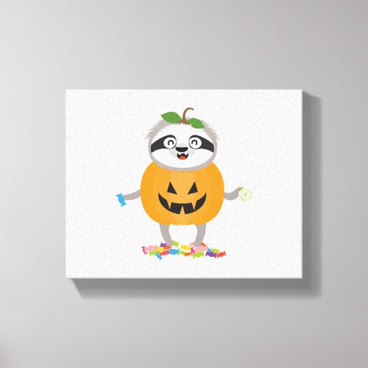 Pumpkin Sloth Halloween Kostümgeschenk Leinwanddruck (Vorderseite)