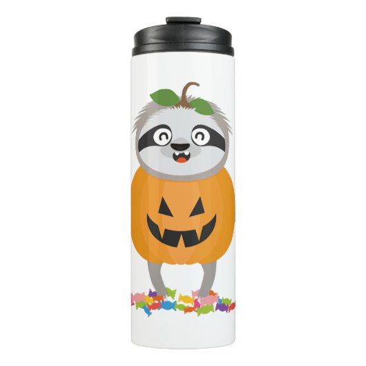 Pumpkin Sloth Halloween Kostümgeschenk Thermosbecher (Vorderseite)