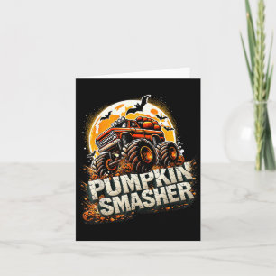 Pumpkin Smasher Monster Truck Halloween Mond Men B Karte