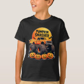 Pumpkin Smasher Monster Truck Kids Halloween T-Shirt (Vorderseite)