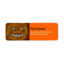 Pumpkin Smile Halloween Label Orange