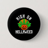 Pumpkin Smoking Weed Costume Retro Funny Halloween Button (Vorderseite)