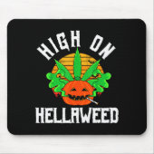 Pumpkin Smoking Weed Costume Retro Funny Halloween Mousepad (Vorne)