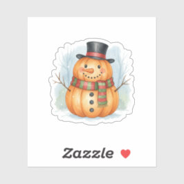 Pumpkin snowman aufkleber