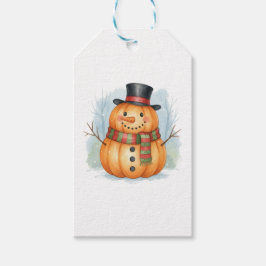 Pumpkin snowman geschenkanhänger