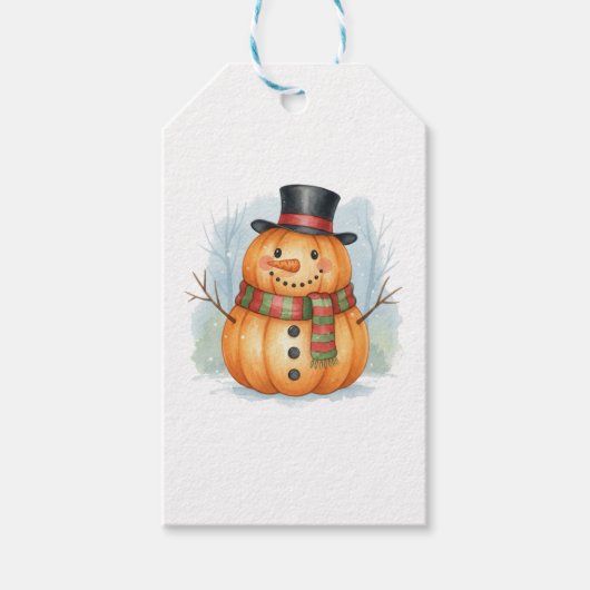 Pumpkin snowman geschenkanhänger (Vorderseite)
