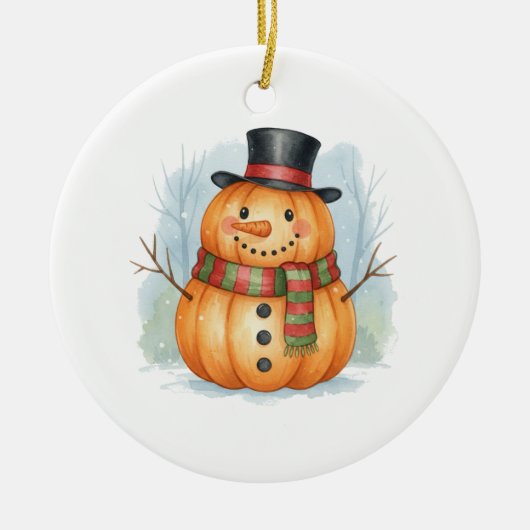Pumpkin snowman keramik ornament (Vorne)
