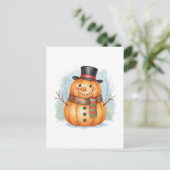 Pumpkin snowman postkarte (Stehend Vorderseite)