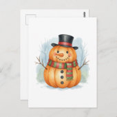 Pumpkin snowman postkarte (Vorne/Hinten)