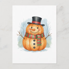 Pumpkin snowman postkarte
