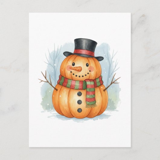 Pumpkin snowman postkarte (Vorderseite)