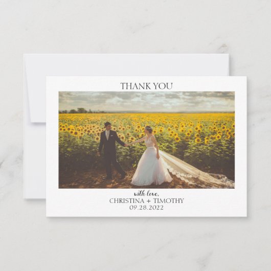 Pumpkin Sonnenblume Hochzeit im Herbst Danke Karte (Vorderseite)