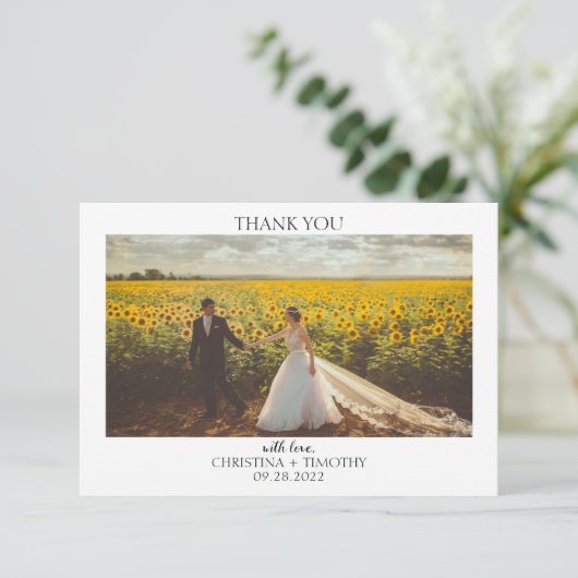 Pumpkin Sonnenblume Hochzeit im Herbst Danke Karte (Stehend Vorderseite)