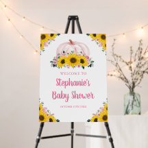 Pumpkin Sonnenblume Pink Floral Fall Babydusche