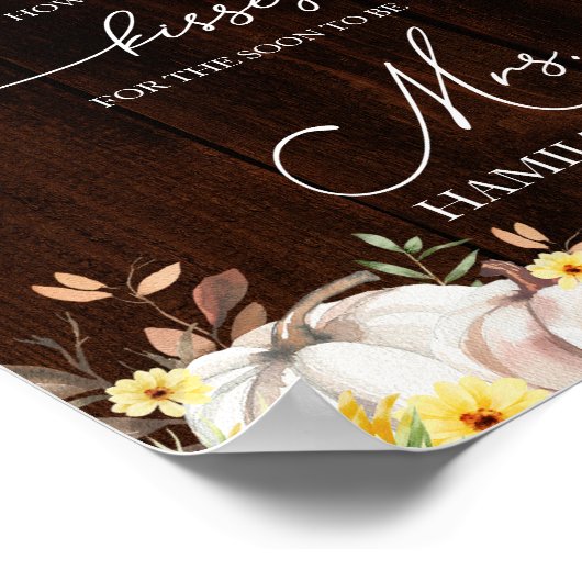 Pumpkin Sonnenblume Wie viele Kisses unterschreibe Poster (Ecke)