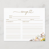 Pumpkin Sonnenblumen Brautparty Rezept Karten (Vorderseite)