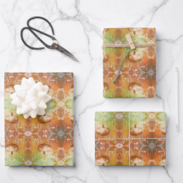 Pumpkin Sonnenblumen Burnt Orange Vintage Textur Geschenkpapier Set