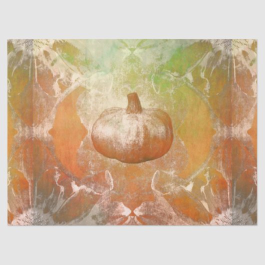 Pumpkin Sonnenblumen Burnt Orange Vintage Textur Seidenpapier (Vorderseite)