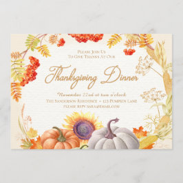 Pumpkin Sonnenblumen Erntedank Abendessen Einladun Einladung