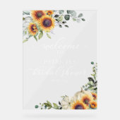 Pumpkin Sonnenblumen Fall Brautparty Begrüßungszei Acrylschild (Vorderseite)