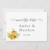 Pumpkin Sonnenblumen Hochzeit speichern die Datums Save The Date (Vorderseite)