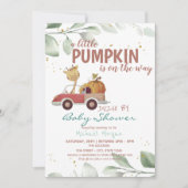 Pumpkin Sonnenblumen LKW-Antrieb durch Babydusche Einladung (Vorderseite)