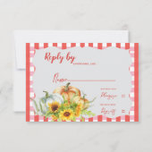 Pumpkin & Sonnenblumenfall Rustikale Hochzeit im H RSVP Karte (Rückseite)