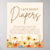 Pumpkin Spate Night Diapers Baby Dusche Game Poster (Vorne)