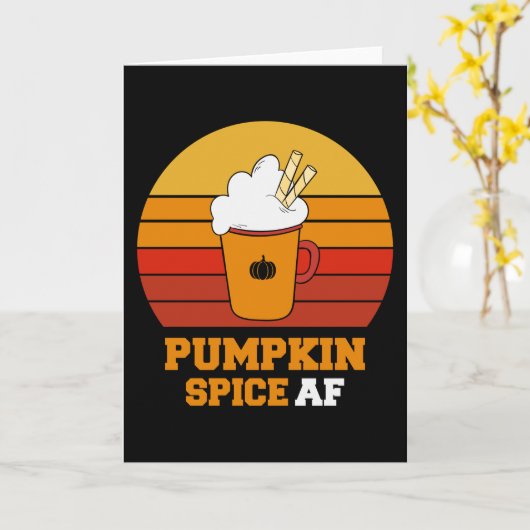 Pumpkin Spice Af Funny Halloween Karte (Gelbe Blume)