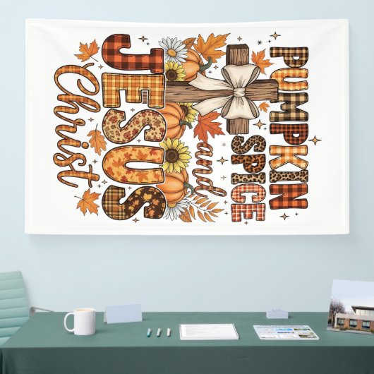 Pumpkin Spice and Jesus Christ Banner (Messe)